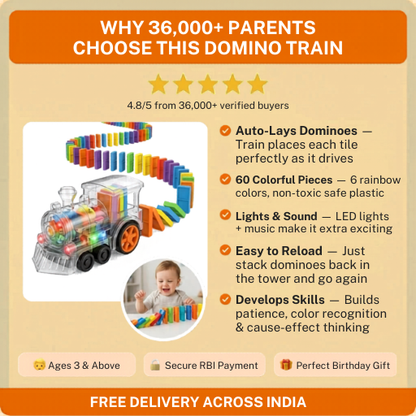 Domino Rally Train Model with Lights and Sounds