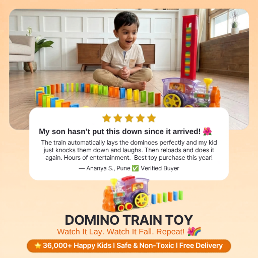 Domino Rally Train Model with Lights and Sounds