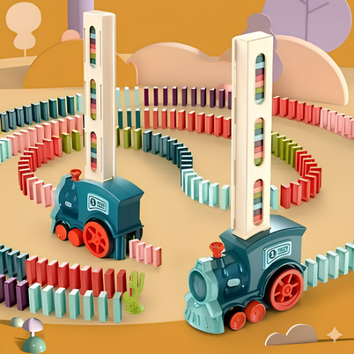Domino Rally Train Model with Lights and Sounds