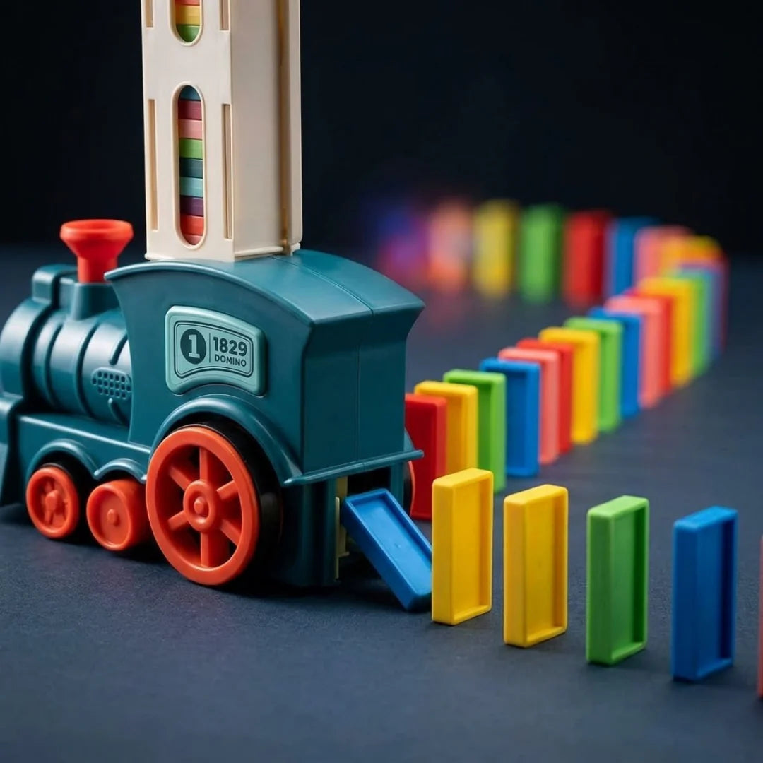 Domino Rally Train Model with Lights and Sounds