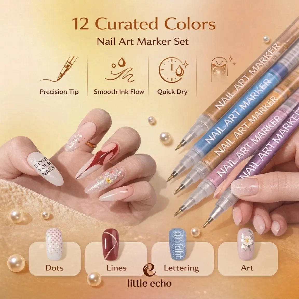 Nail Art Pens Set 12 Colors